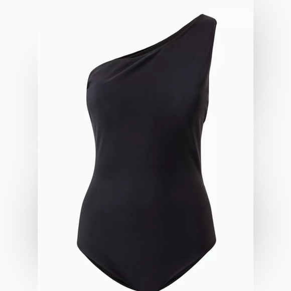 CHIRA BONI women’s black open back Cut out one shoulder swimsuit onepiece XXL/12 - Picture 3 of 11